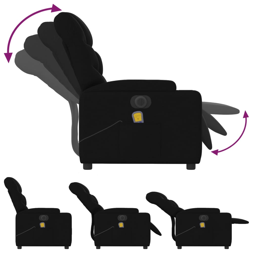 Massagestoel Stof Zwart
