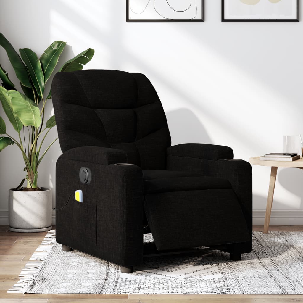 Massagestoel Stof Zwart