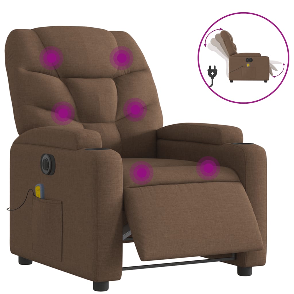 Massagestoel Stof Bruin