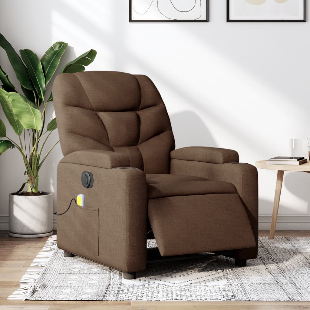 Massagestoel Stof Bruin