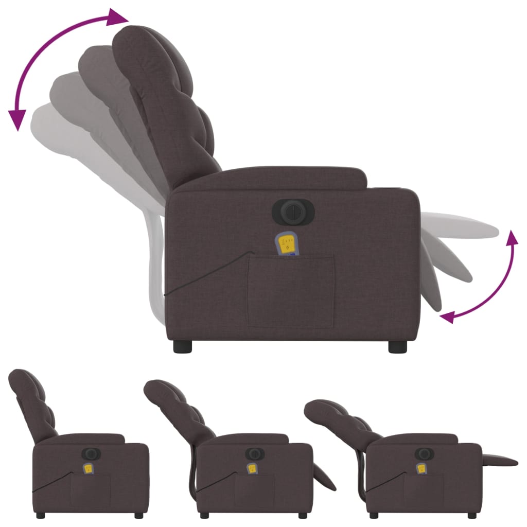 Massagestoel Stof Donkerbruin