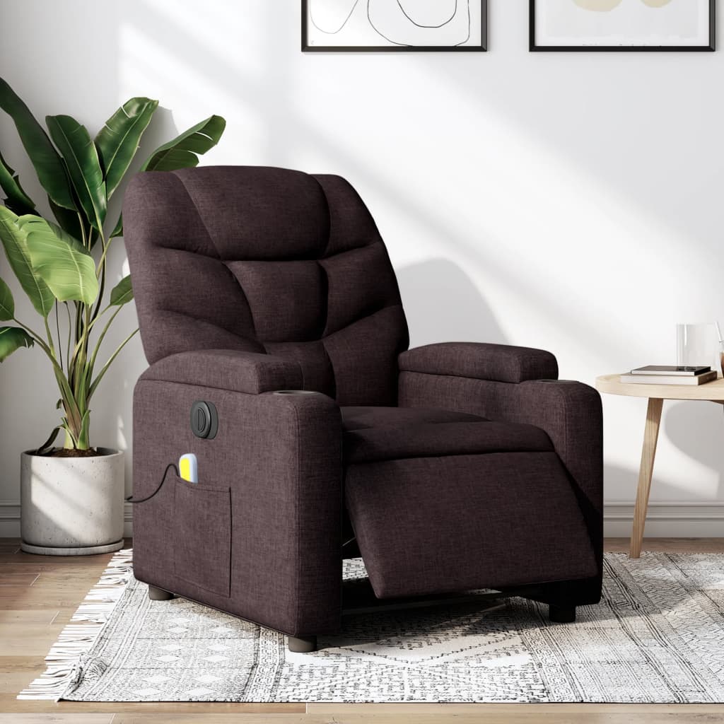 Massagestoel Stof Donkerbruin
