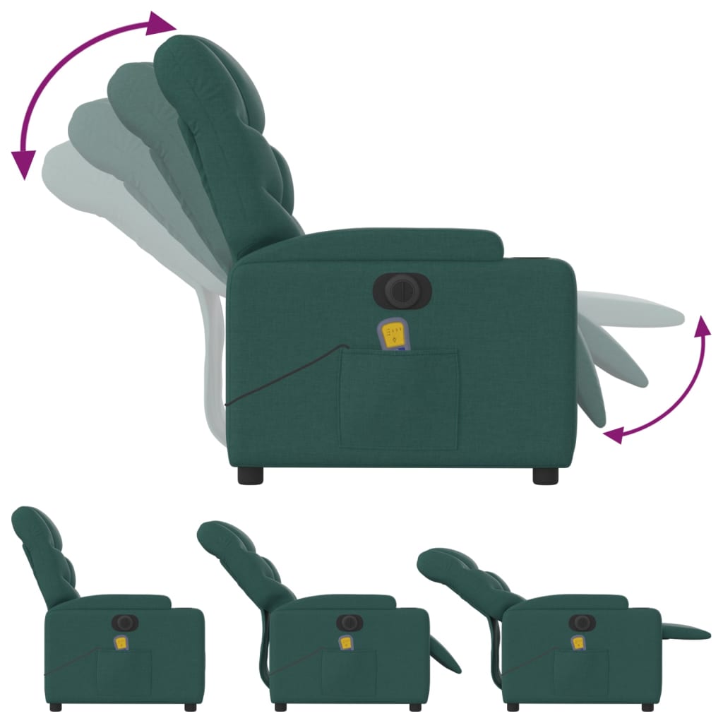 Massagestoel Stof Donkergroen