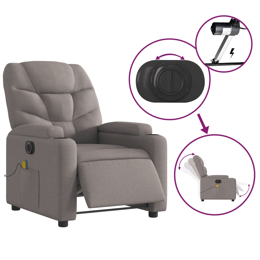 Massagestoel Stof Taupe