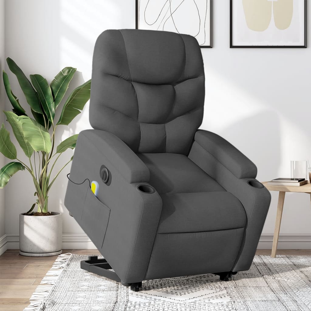Sta-Op-Massagestoel Stof Donkergrijs