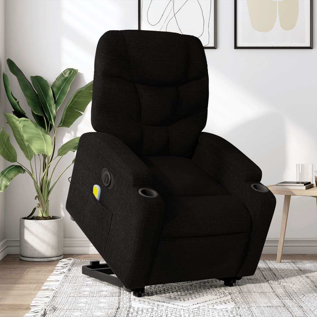 Sta-Op-Massagestoel Stof Zwart