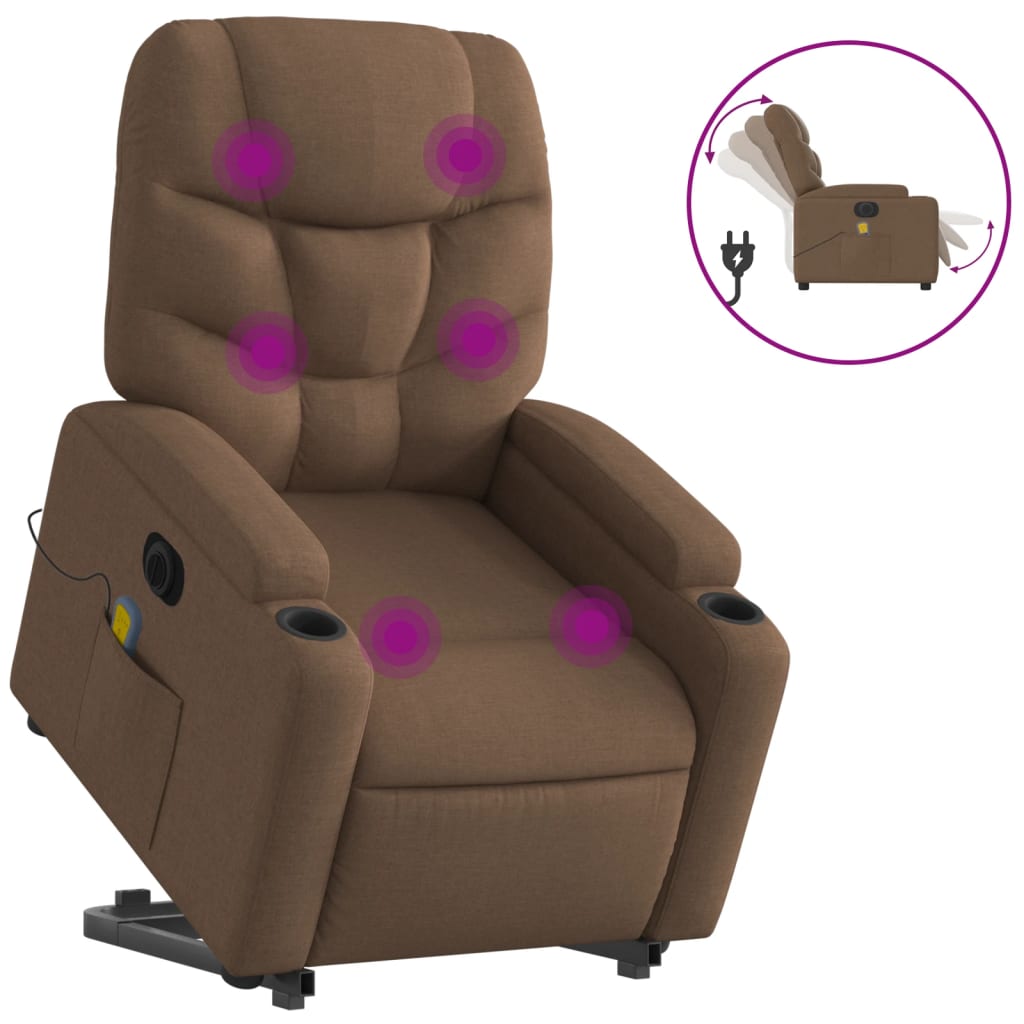 Sta-Op-Massagestoel Stof Bruin