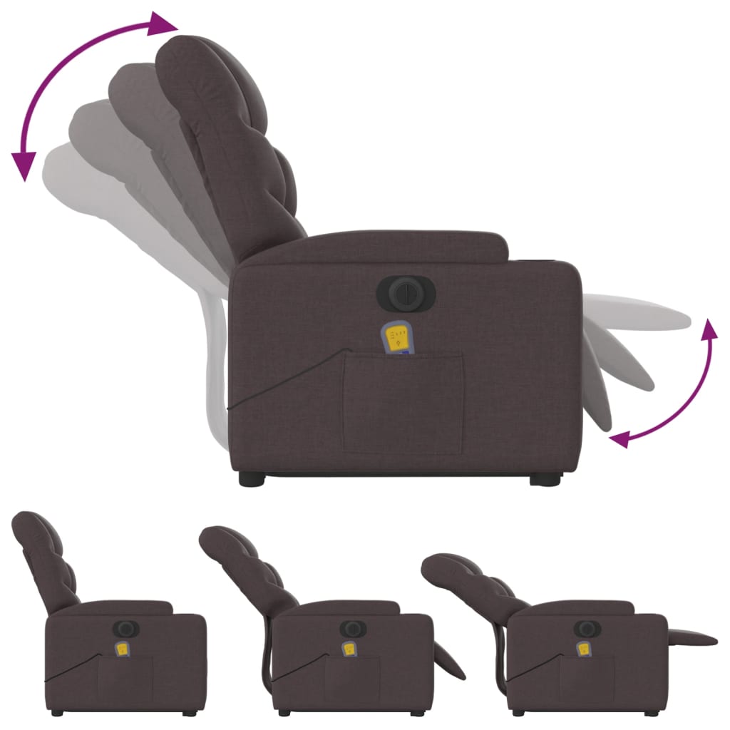 Sta-Op-Massagestoel Stof Donkerbruin