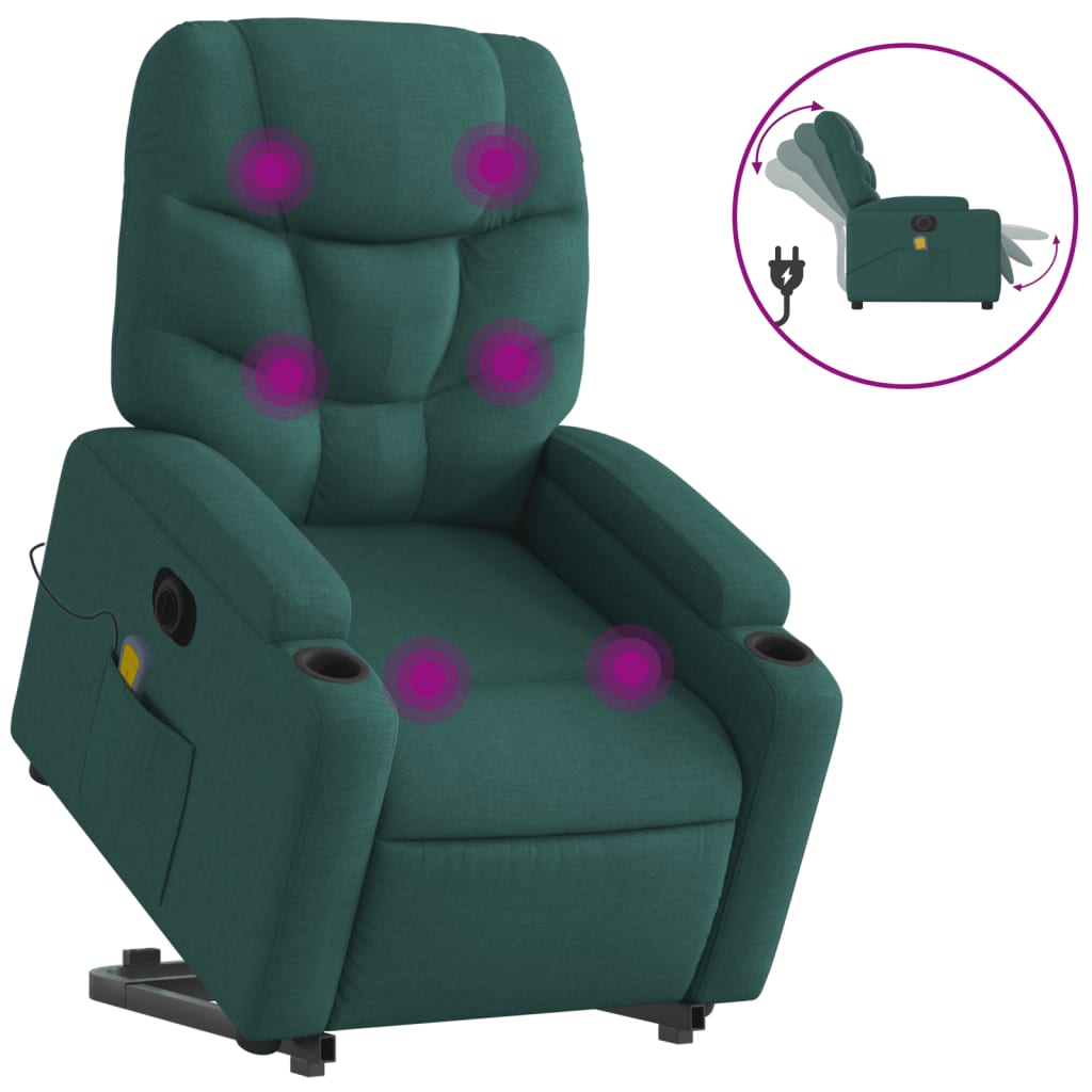 Sta-Op-Massagestoel Stof Donkergroen