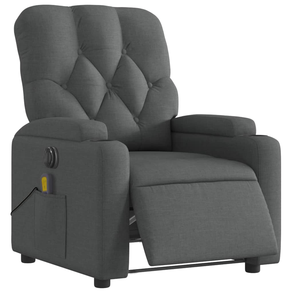 Massagestoel Stof Donkergrijs
