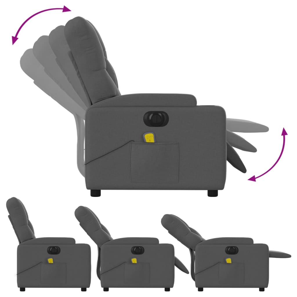 Massagestoel Stof Donkergrijs