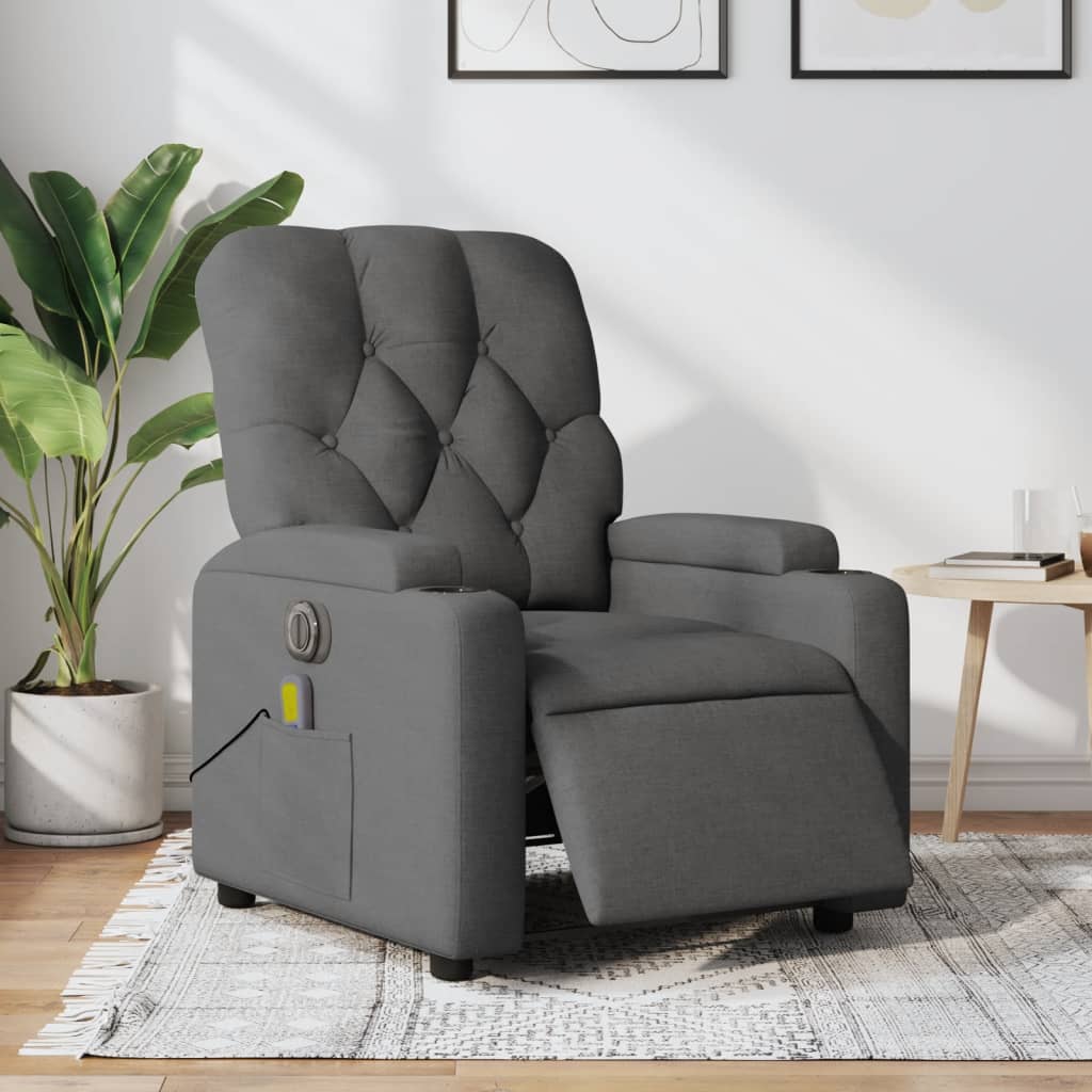 Massagestoel Stof Donkergrijs