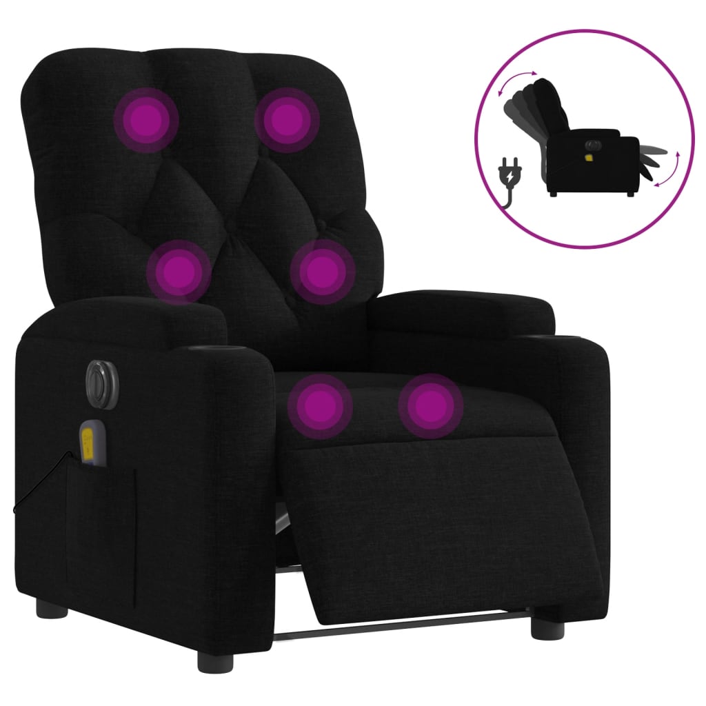 Massagestoel Stof Zwart