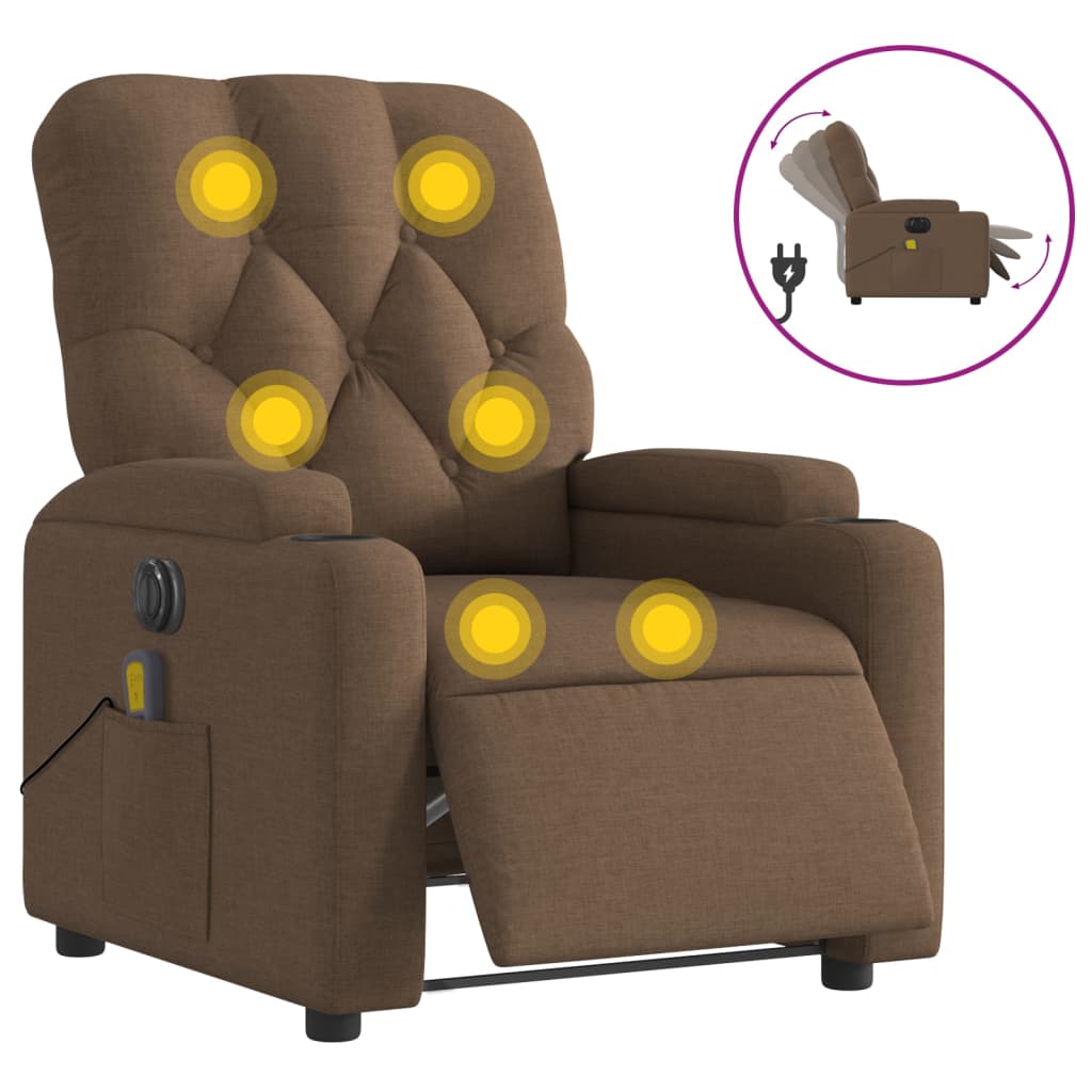 Massagestoel Stof Bruin