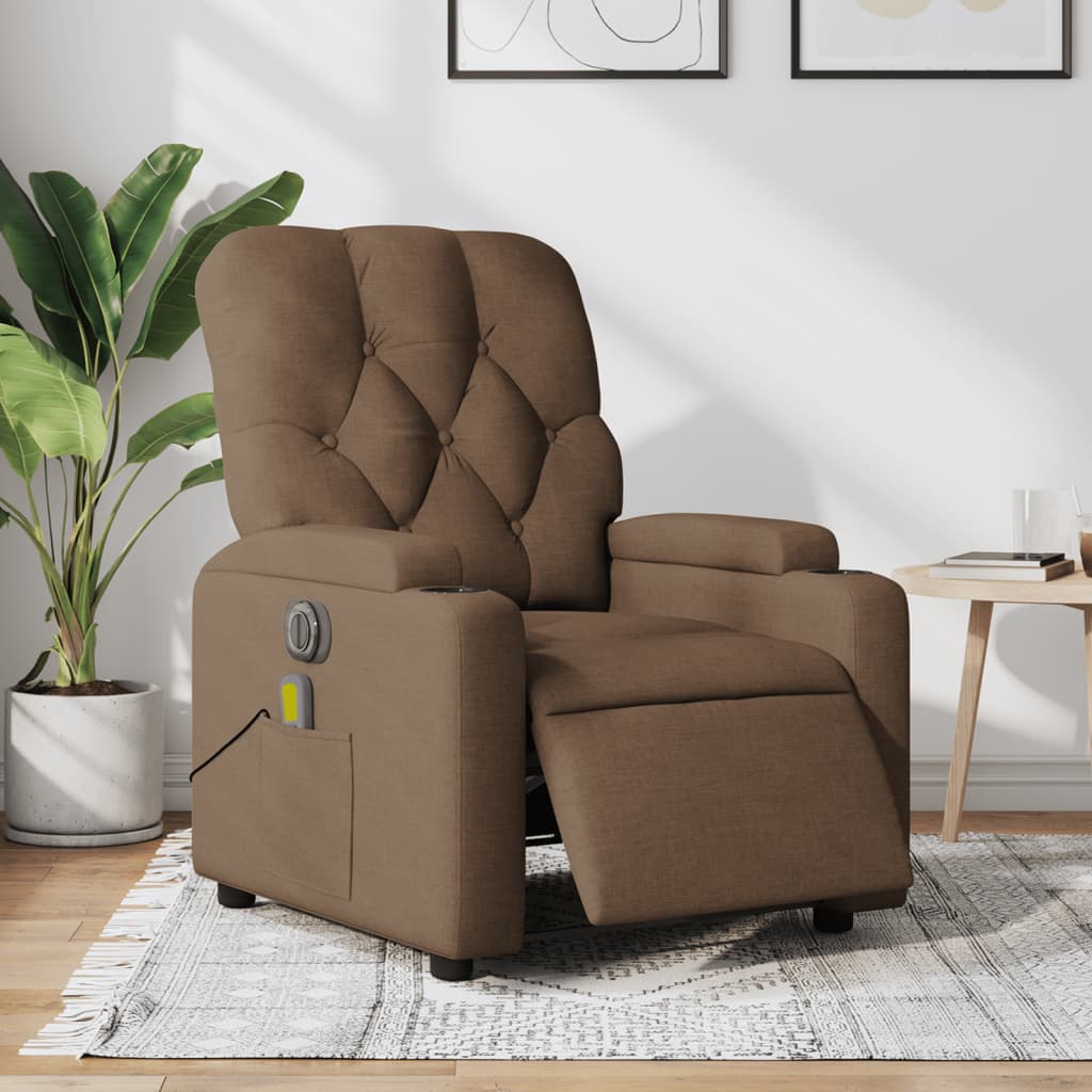 Massagestoel Stof Bruin