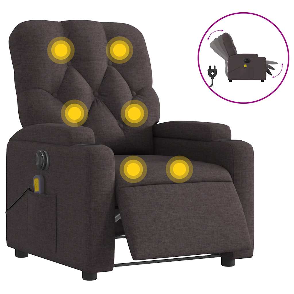 Massagestoel Stof Donkerbruin