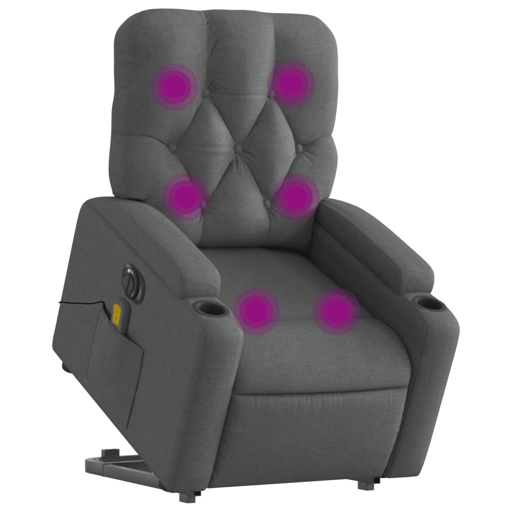 Sta-Op-Massagestoel Stof Donkergrijs