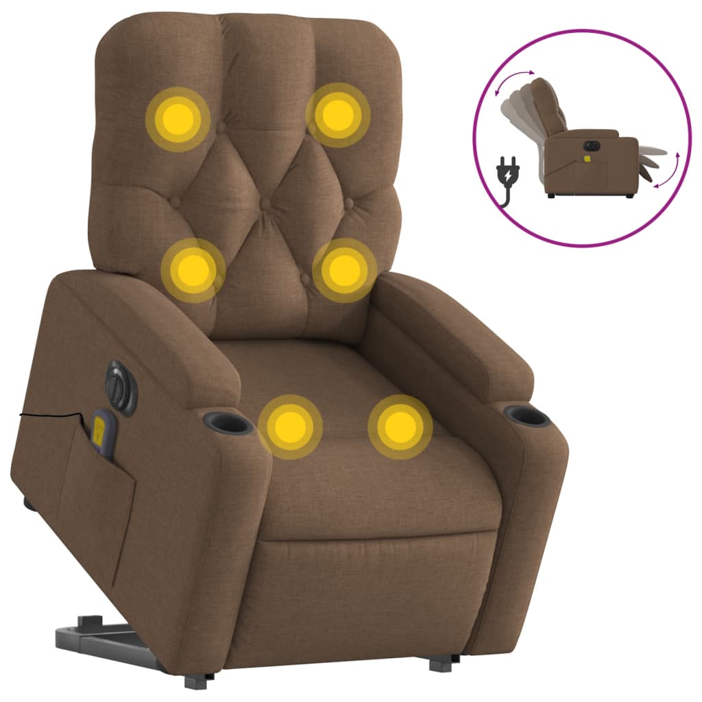 Sta-Op-Massagestoel Stof Bruin