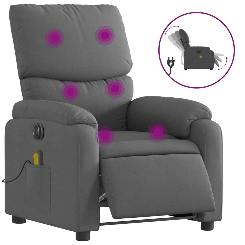 Massagestoel Stof Donkergrijs