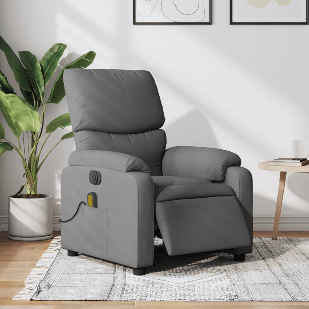 Massagestoel Stof Donkergrijs