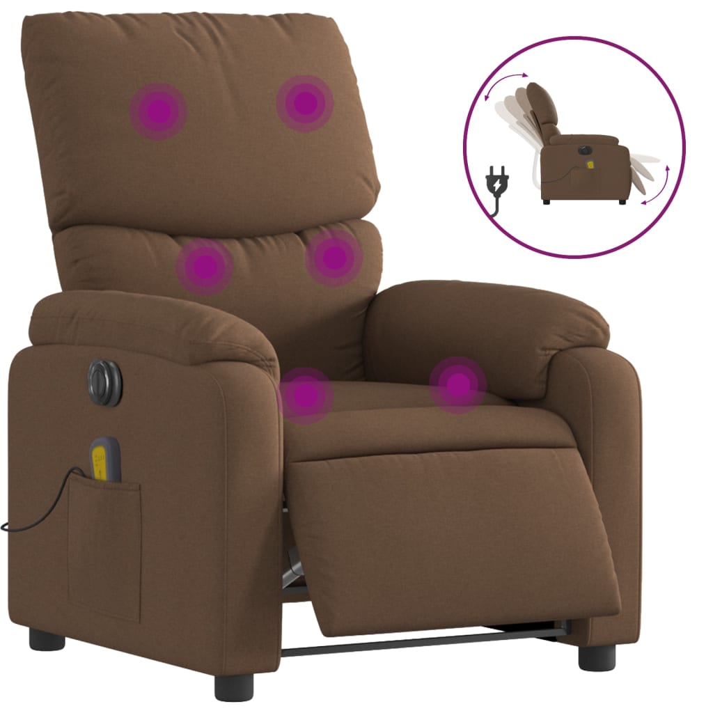 Massagestoel Stof Bruin