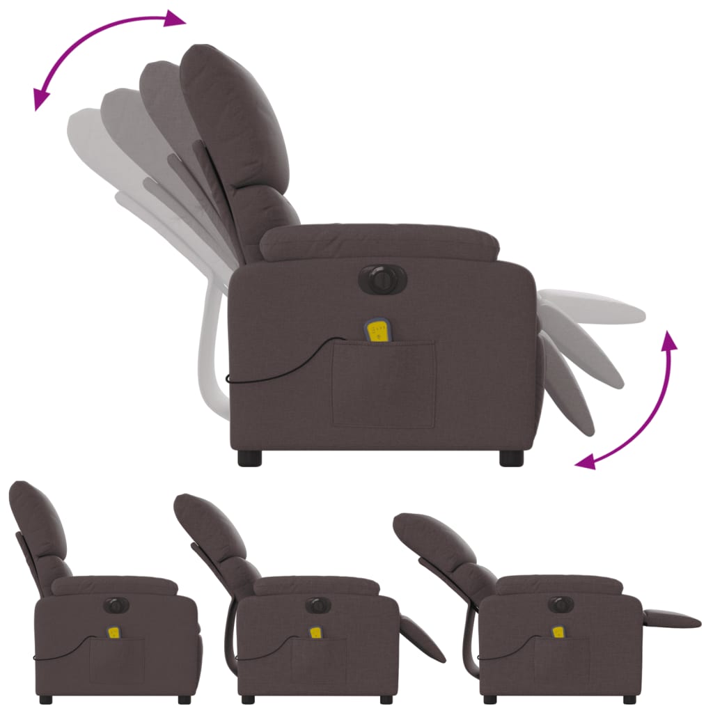 Massagestoel Stof Donkerbruin