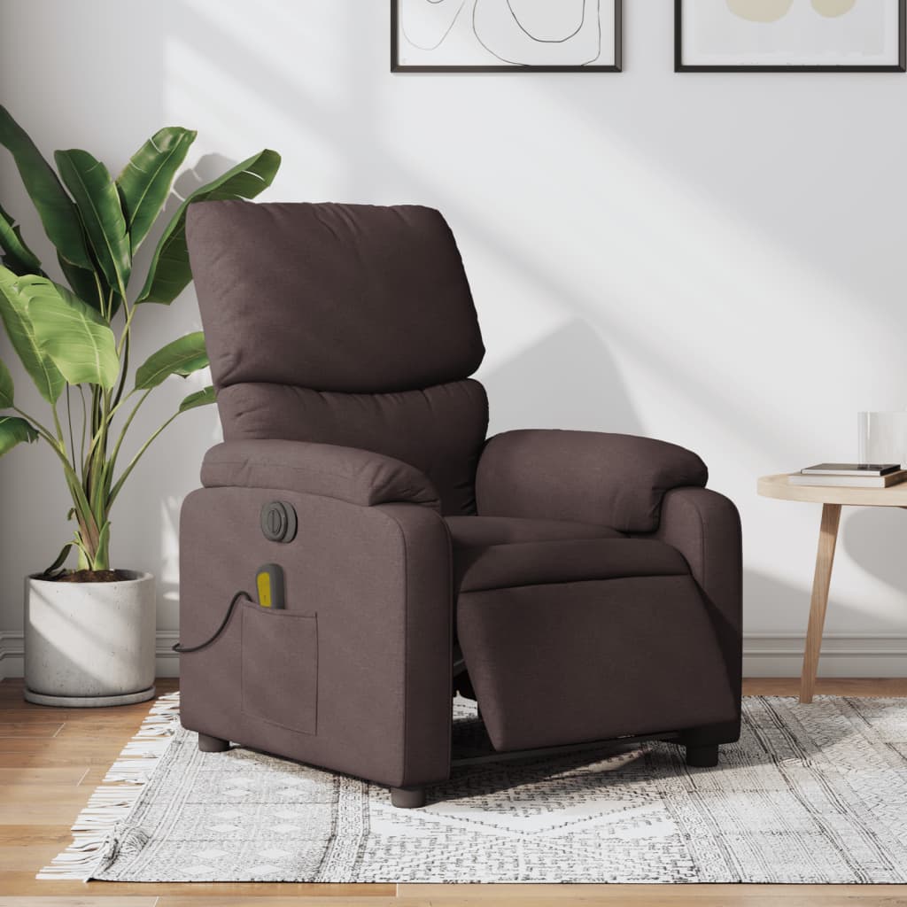 Massagestoel Stof Donkerbruin
