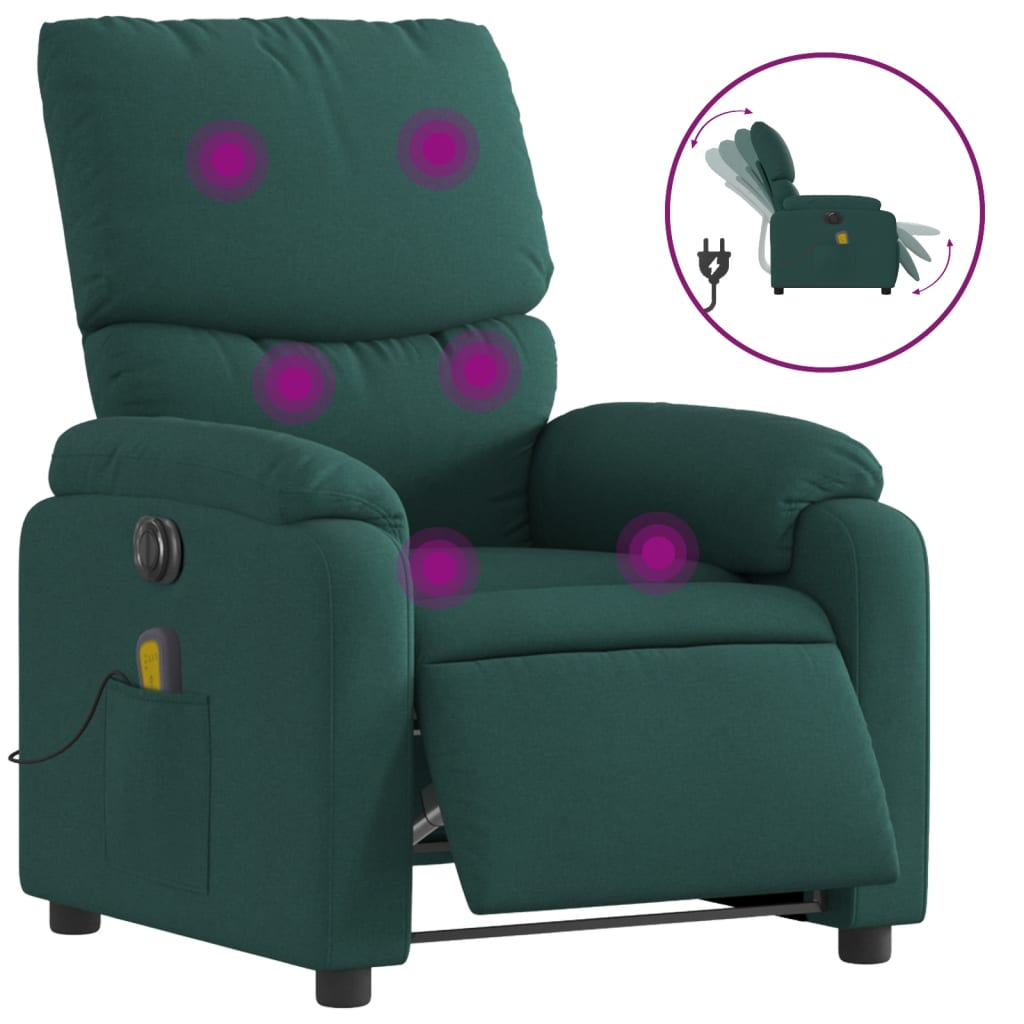 Massagestoel Stof Donkergroen