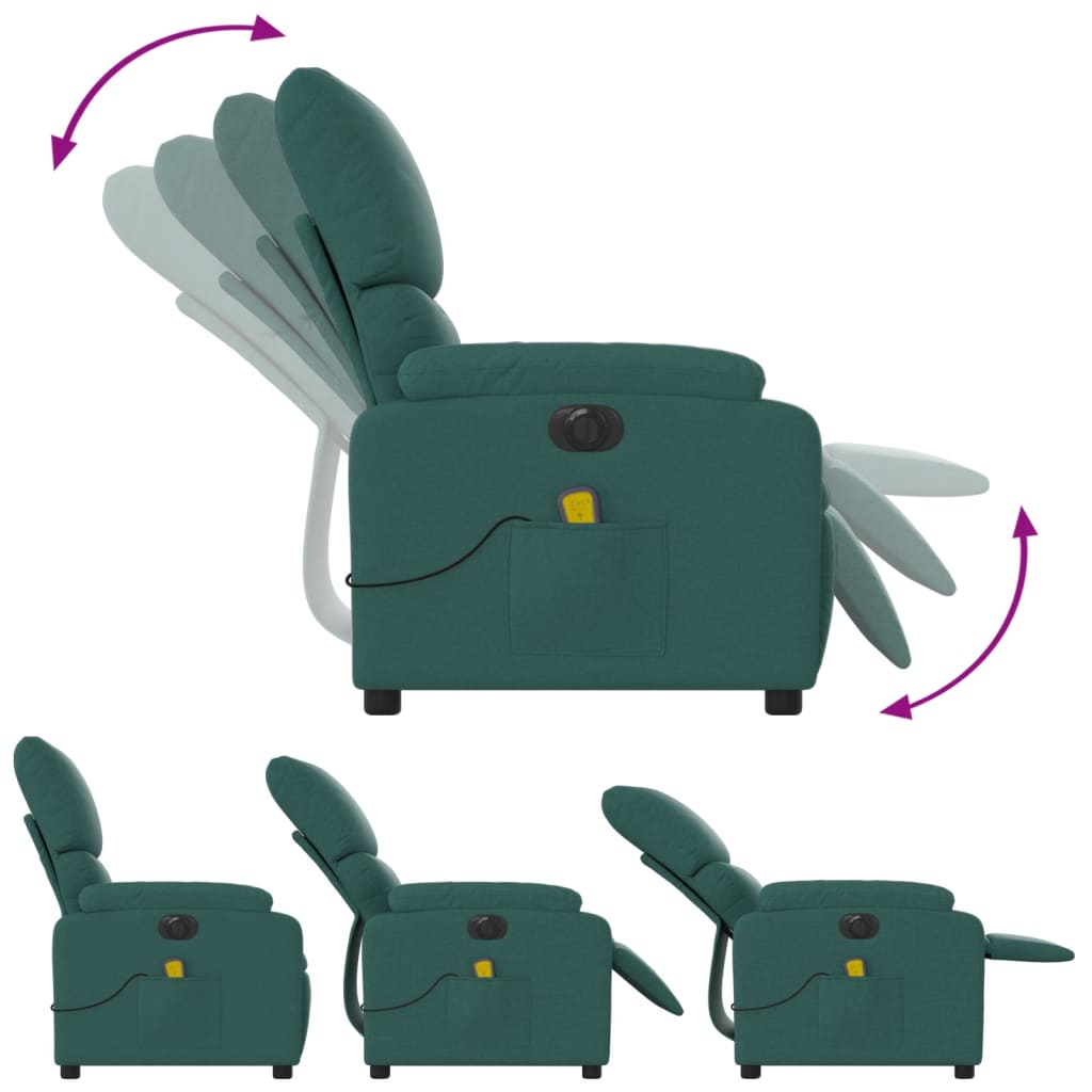 Massagestoel Stof Donkergroen