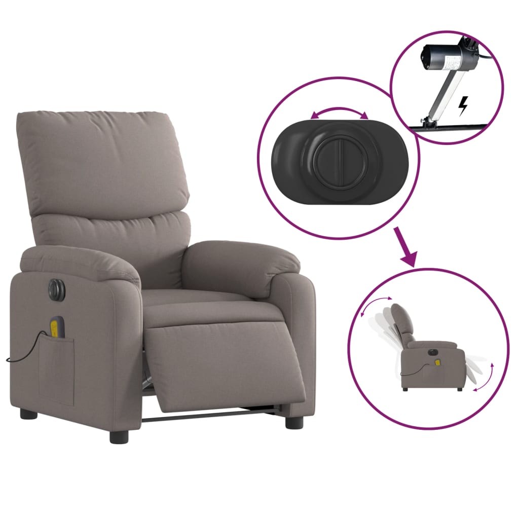 Massagestoel Stof Taupe