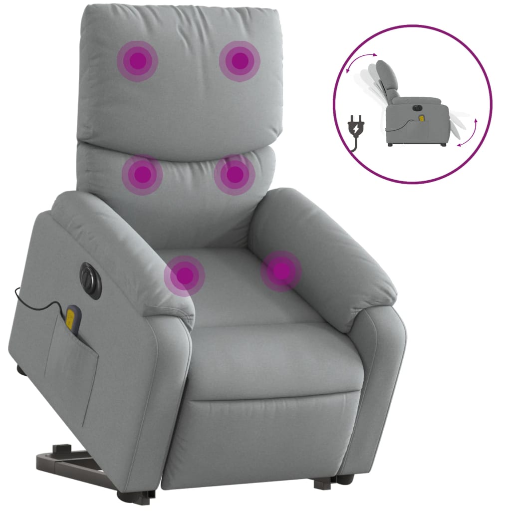 Sta-Op-Massagestoel Stof Lichtgrijs