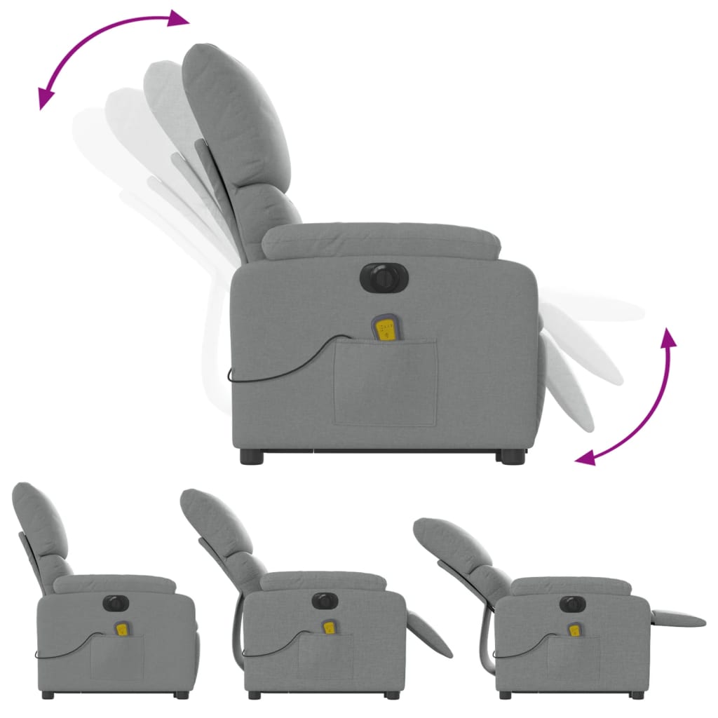 Sta-Op-Massagestoel Stof Lichtgrijs