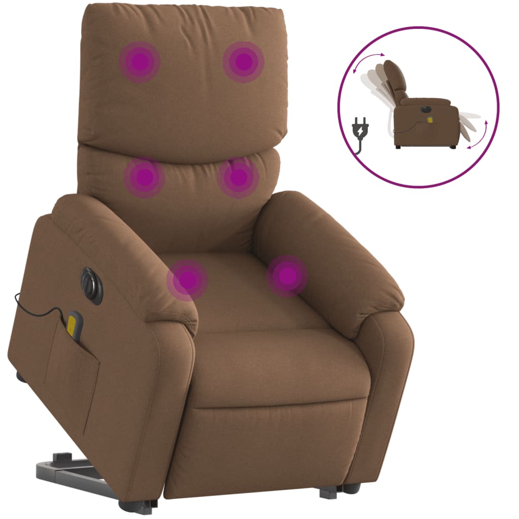 Sta-Op-Massagestoel Stof Bruin