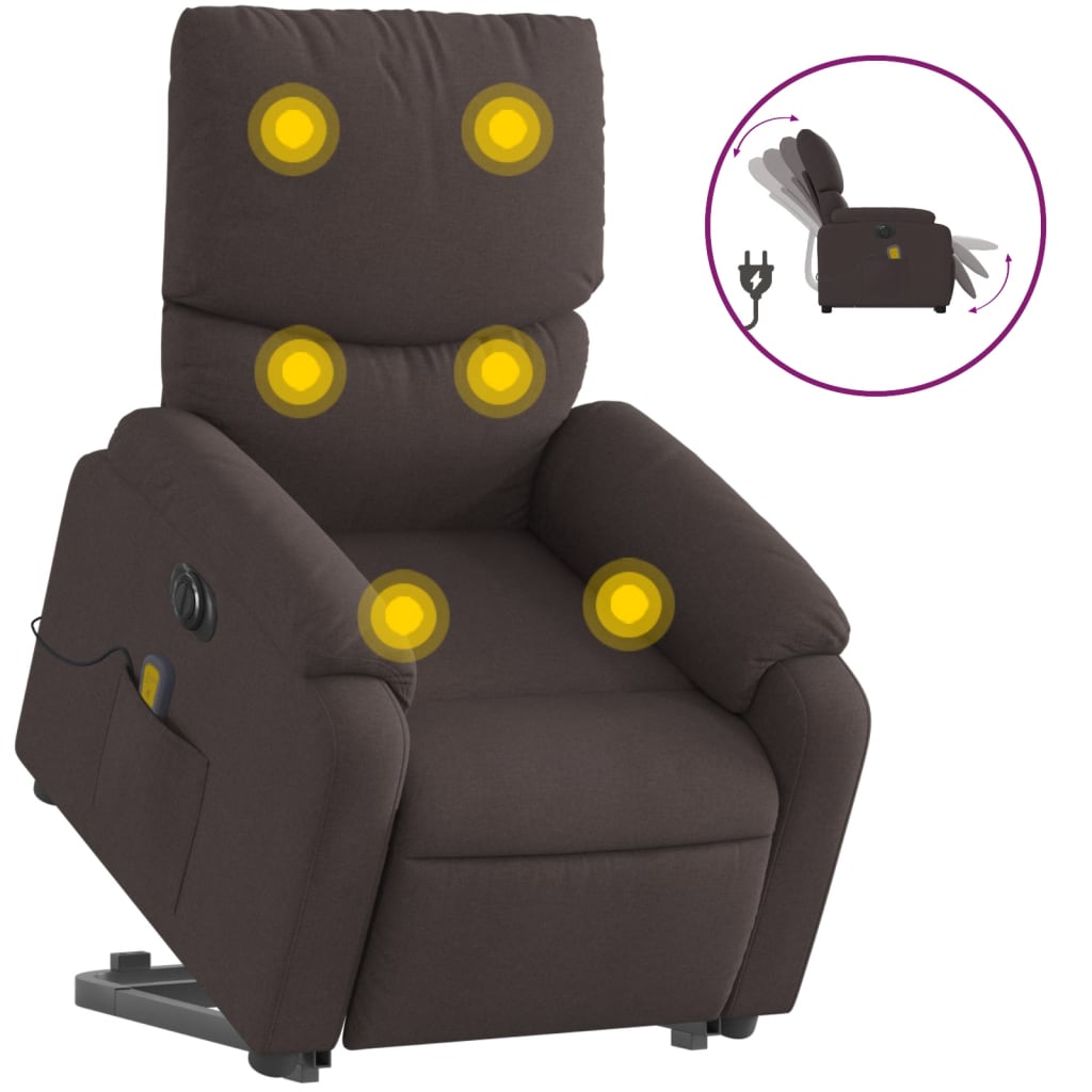 Sta-Op-Massagestoel Stof Donkerbruin