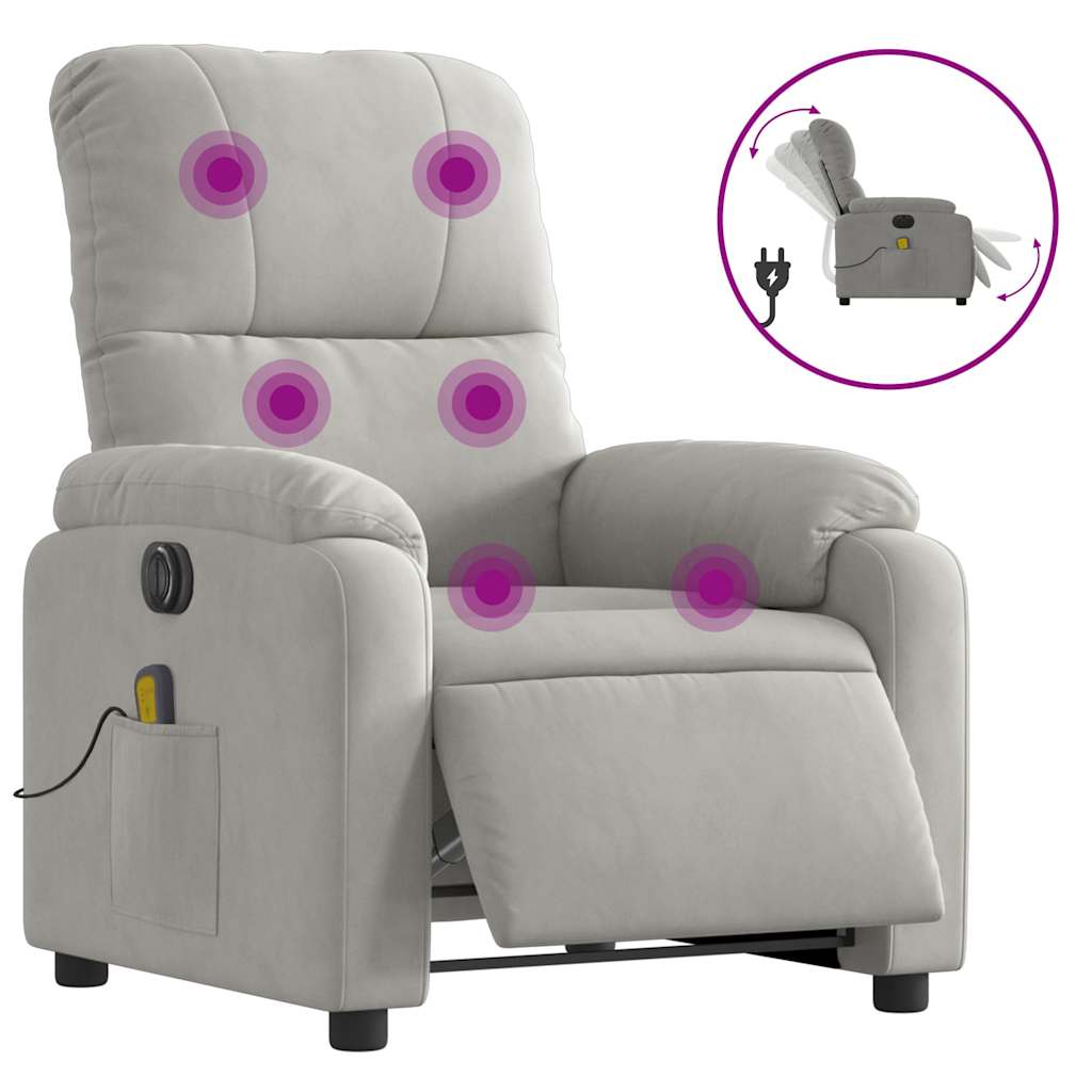 Massagestoel Microvezelstof Lichtgrijs