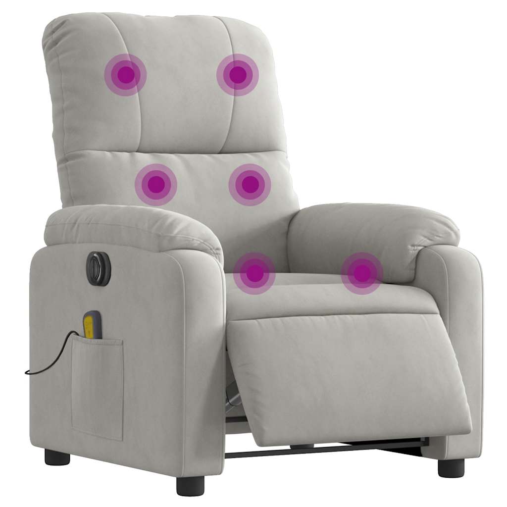 Massagestoel Microvezelstof Lichtgrijs