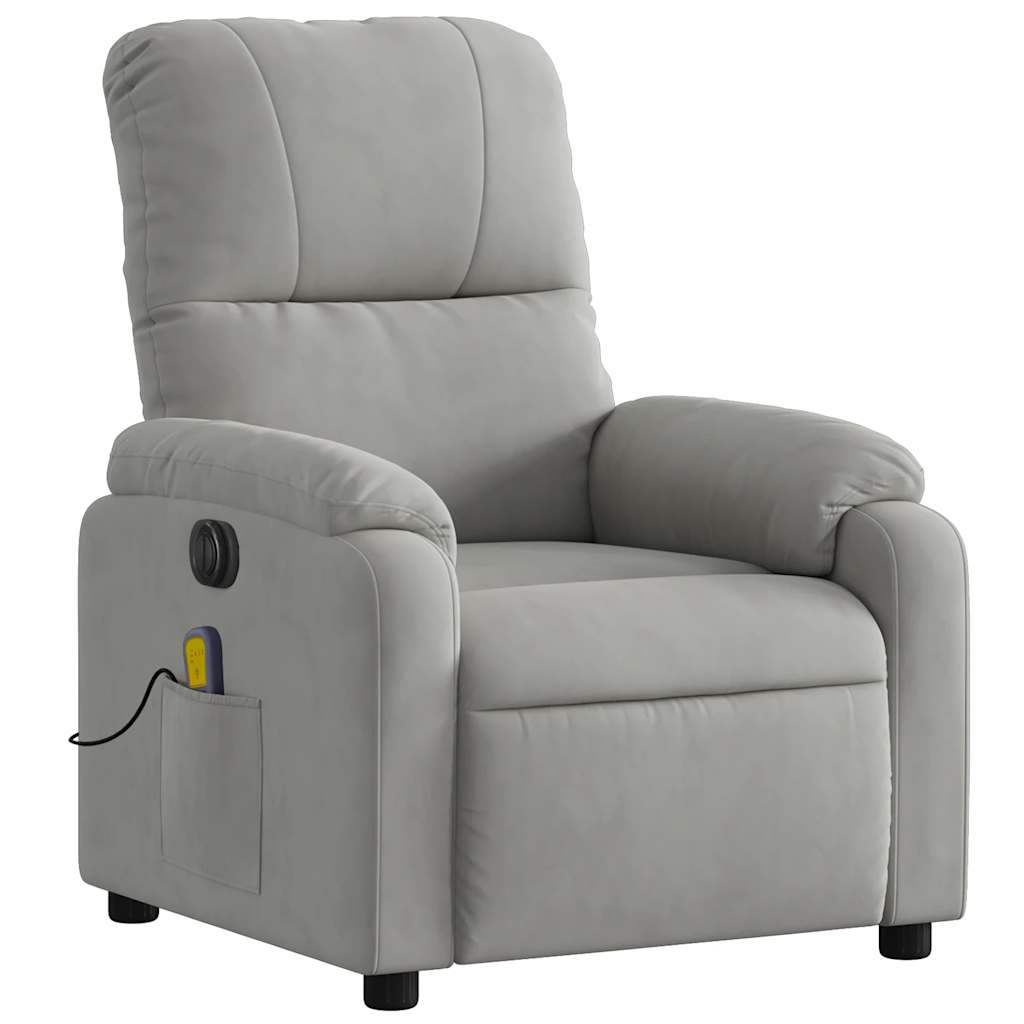 Massagestoel Microvezelstof Lichtgrijs