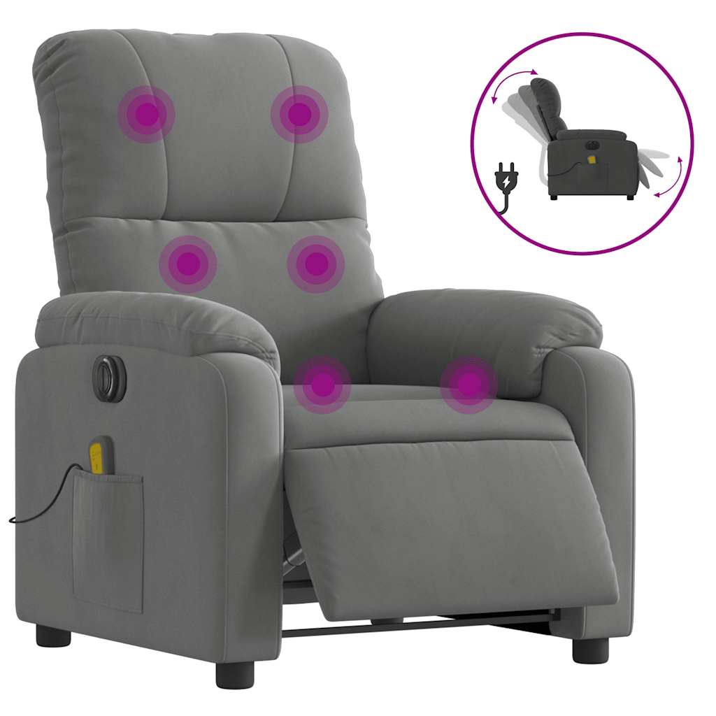 Massagestoel Microvezelstof Donkergrijs