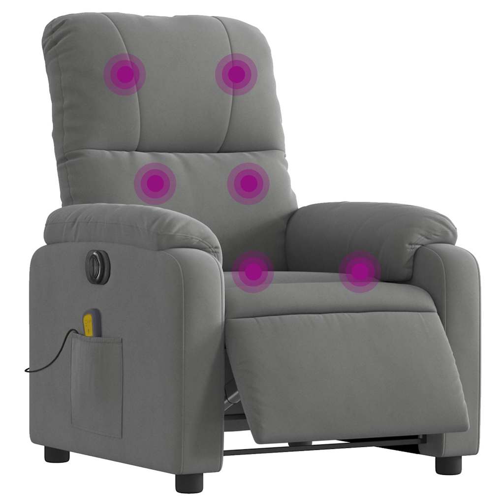 Massagestoel Microvezelstof Donkergrijs
