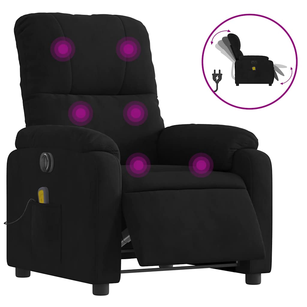 Massagestoel Microvezelstof Zwart