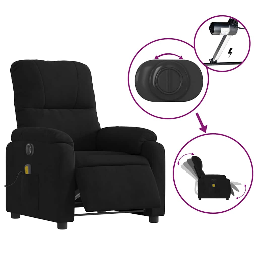 Massagestoel Microvezelstof Zwart