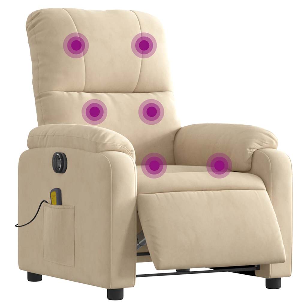 Massagestoel Microvezelstof Kleurig Crème