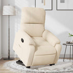 Sta-Op-Massagestoel Verstelbaar Microvezelstof Beige