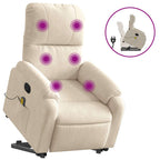 Sta-Op-Massagestoel Verstelbaar Microvezelstof Beige