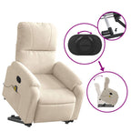Sta-Op-Massagestoel Verstelbaar Microvezelstof Beige