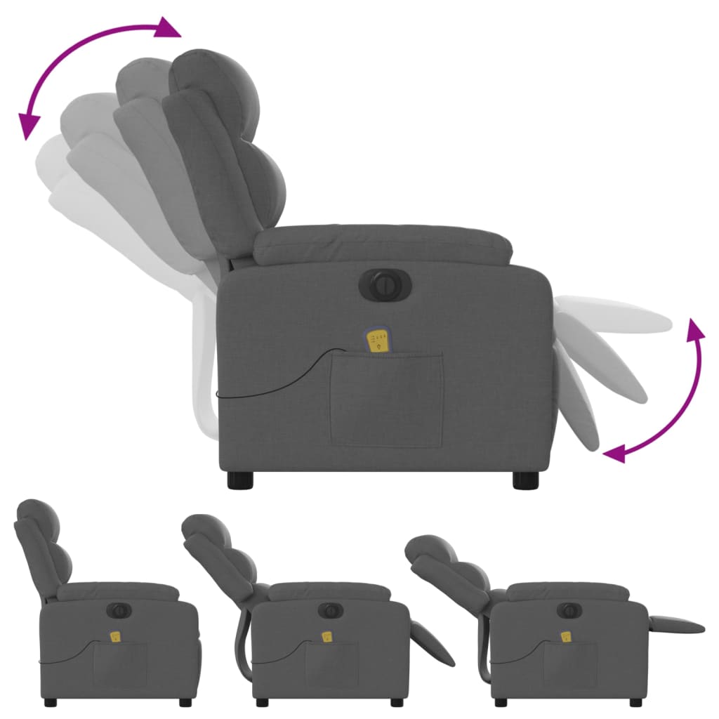 Massagestoel Stof Donkergrijs