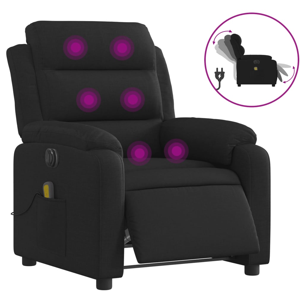 Massagestoel Stof Zwart