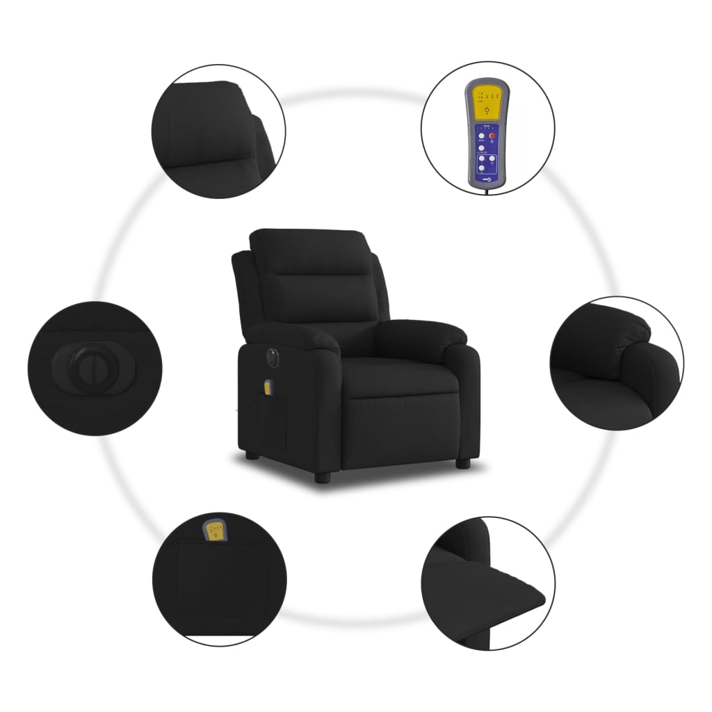 Massagestoel Stof Zwart