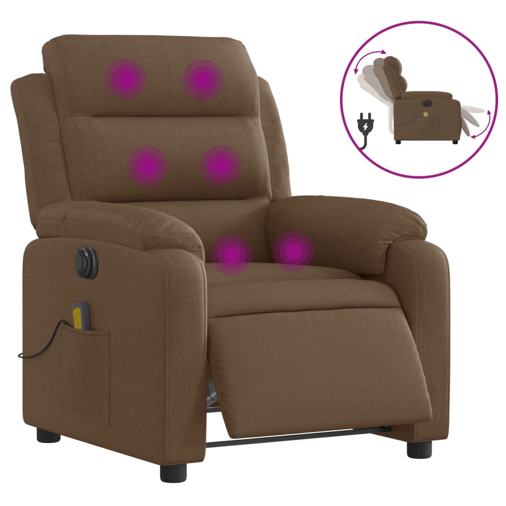 Massagestoel Stof Bruin