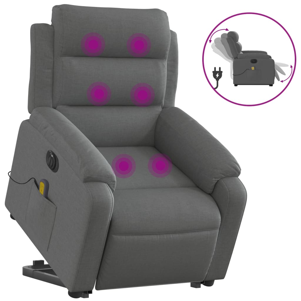 Sta-Op-Massagestoel Stof Donkergrijs